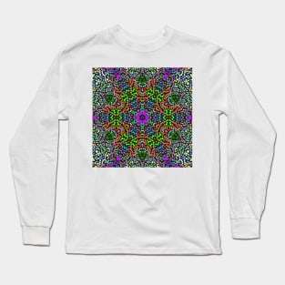 Dot Mandala Flower ''''''''''''''purple Green and Orange Long Sleeve T-Shirt